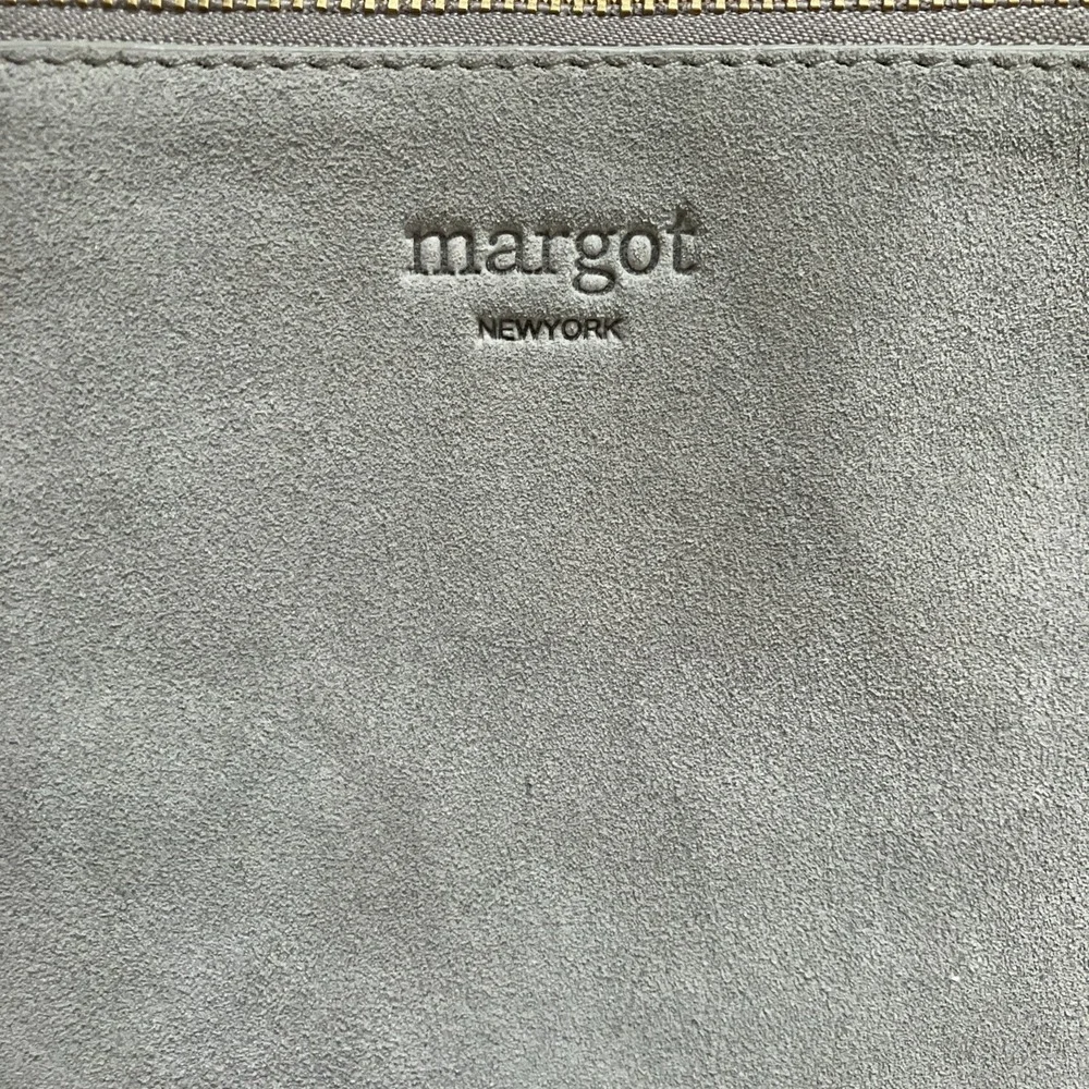 margot Suede Tote Bag in Light Gray